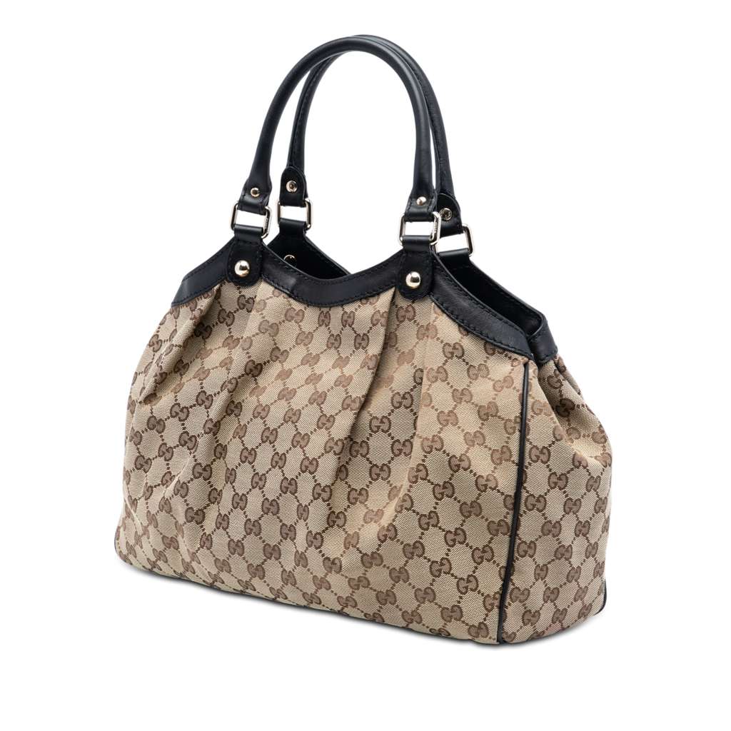 Gucci Medium GG Canvas Sukey Tote Brown Canvas Good condition - Back View