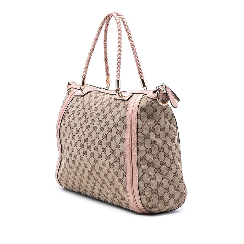 Gucci GG Canvas Bella Convertible Tote Brown Canvas Good condition - Back View
