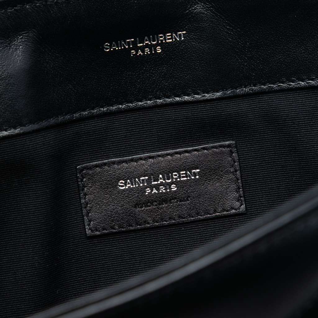 Saint Laurent Matelasse Calfskin Monogram LouLou Document Clutch Black Leather Good condition - Box View