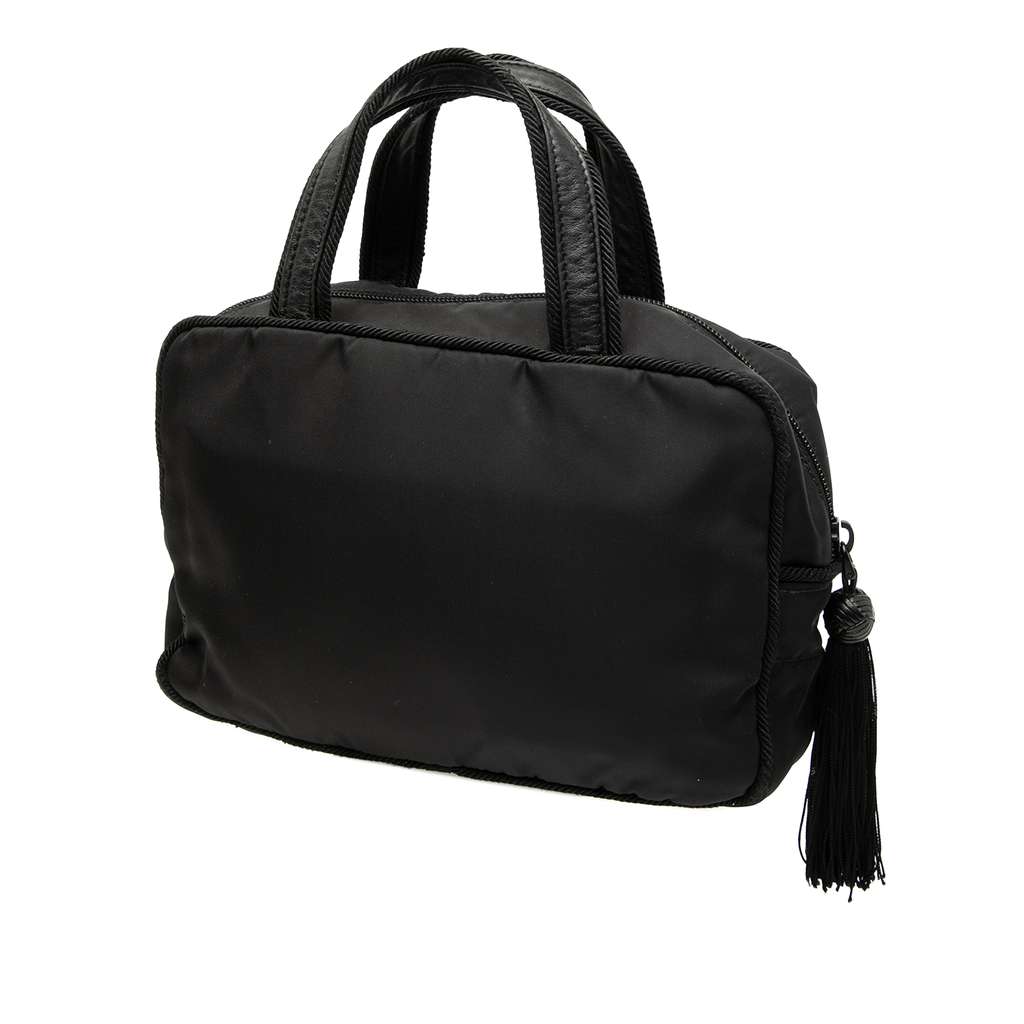 Prada Tessuto Tassel Handbag Black Good condition - Back View