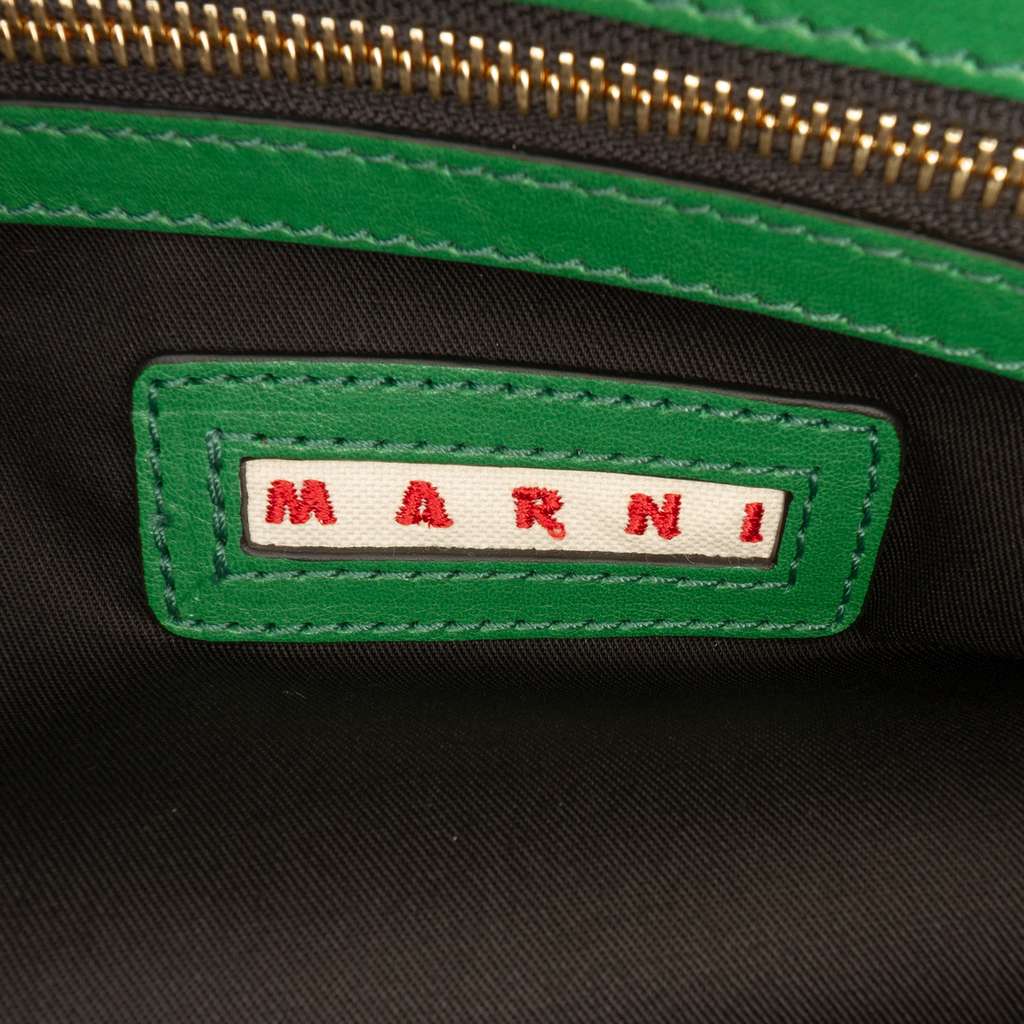 Marni Leather Top Handle Zip Satchel Green Leather Good condition - Box View