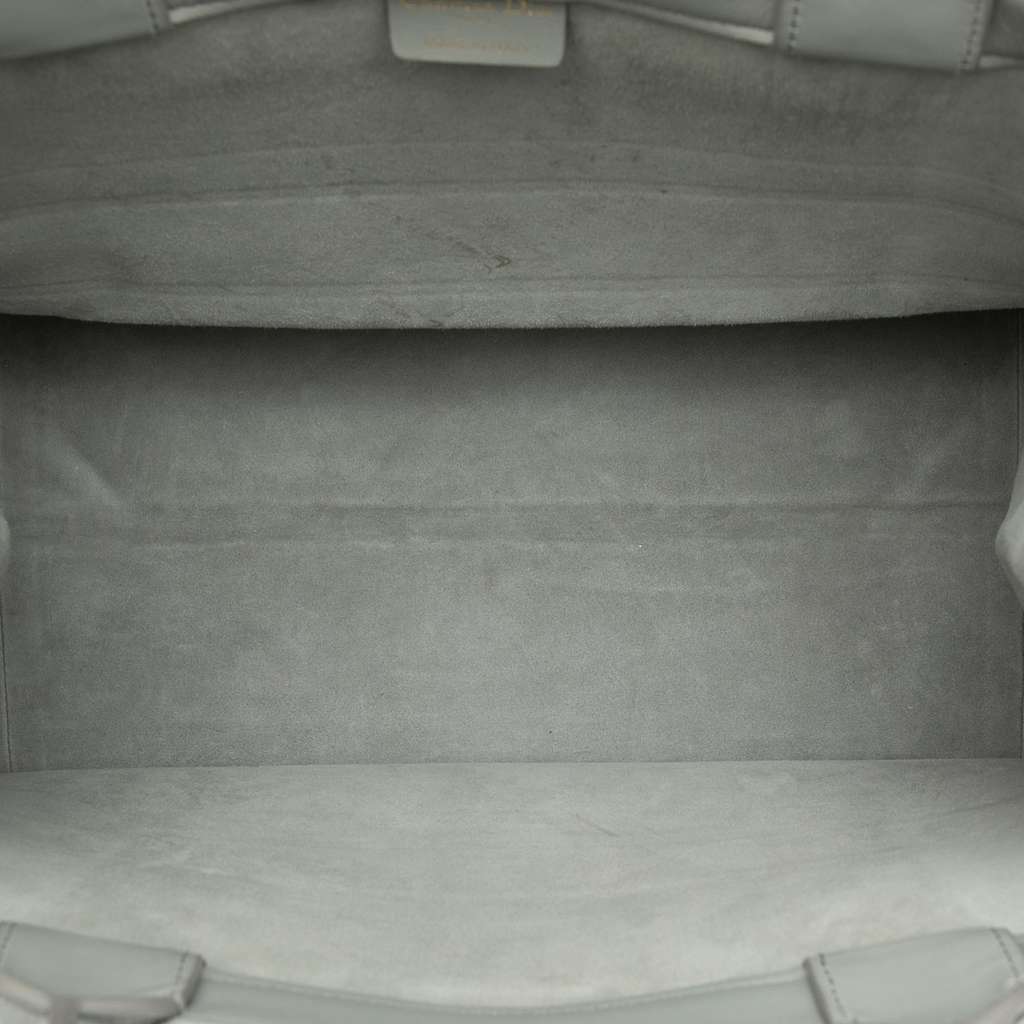Dior Medium Embossed Leather Book Tote Grey Leather Good condition - Model View