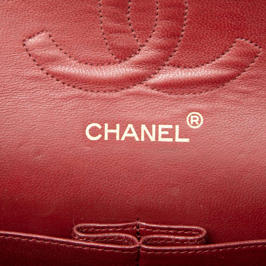 Chanel Medium Classic Lambskin Double Flap Black Leather Good condition - Box View