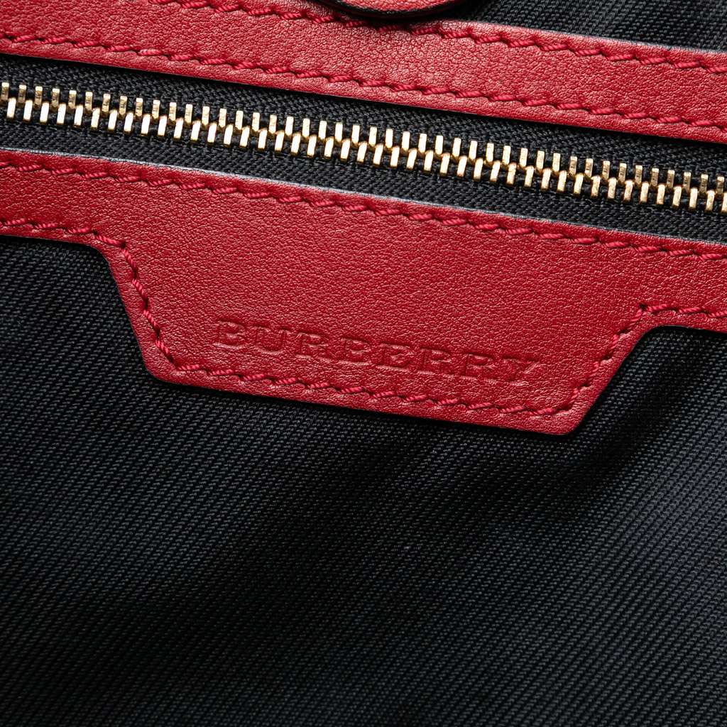 Burberry Small Haymarket Check Canvas and Leather Canterbury Tote Brown Canvas Good condition - Box View