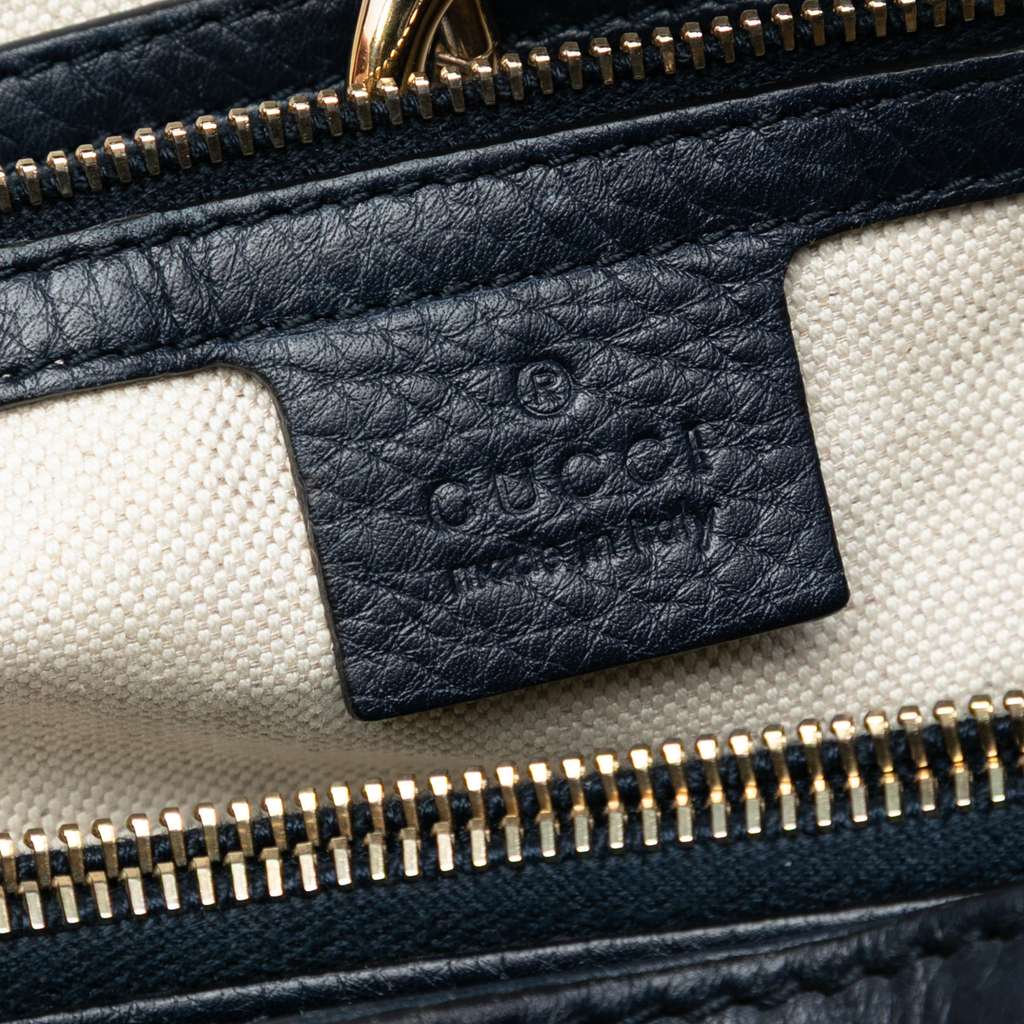 Gucci Medium Leather Bella Tote Blue Leather Good condition - Box View