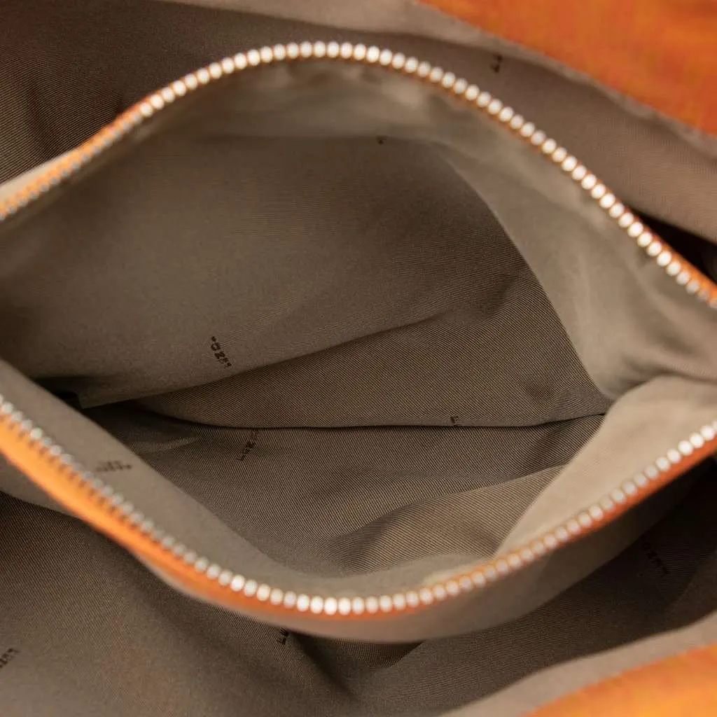 Fendi Zucchino Canvas Tote Orange Canvas Good - Model View