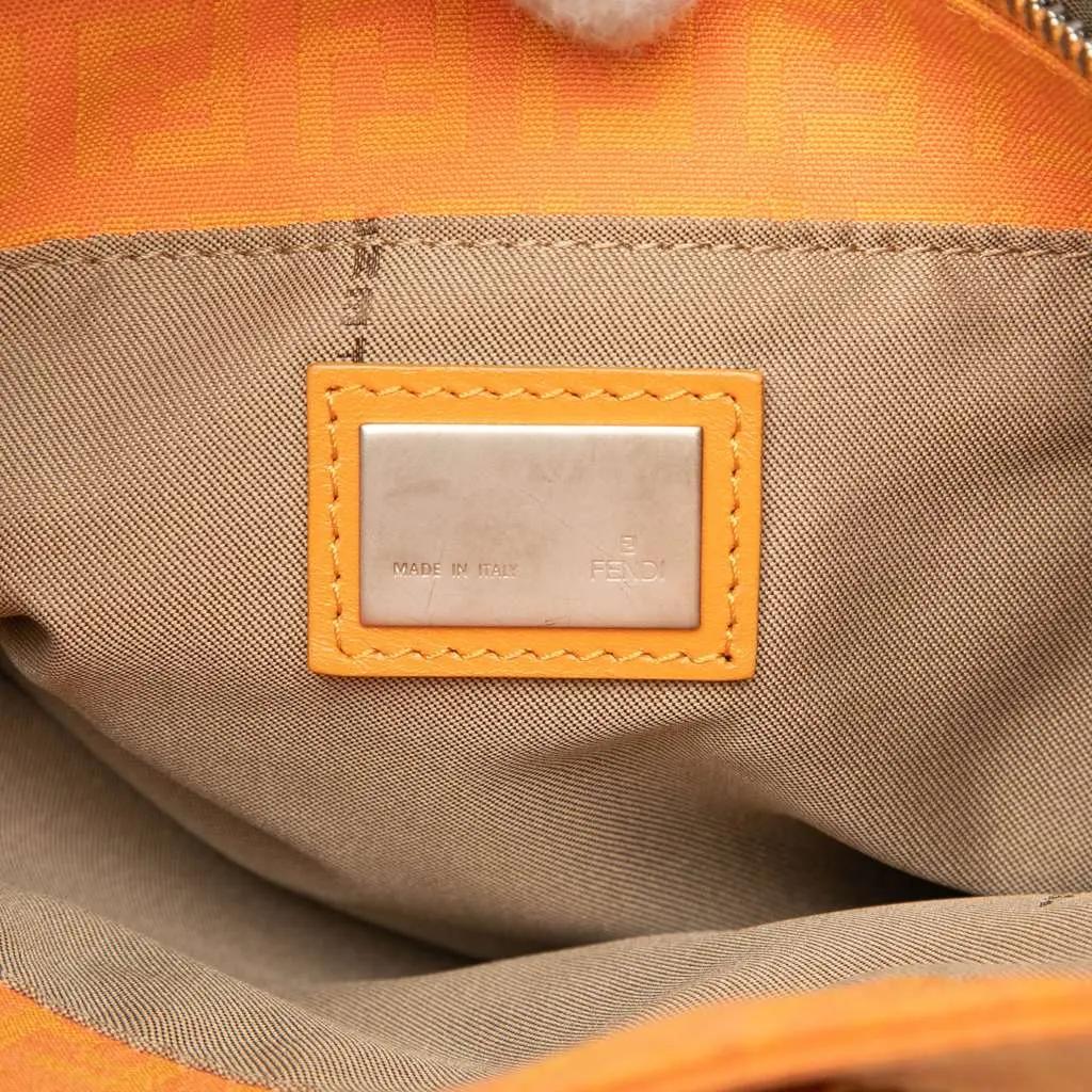 Fendi Zucchino Canvas Tote Orange Canvas Good - Box View