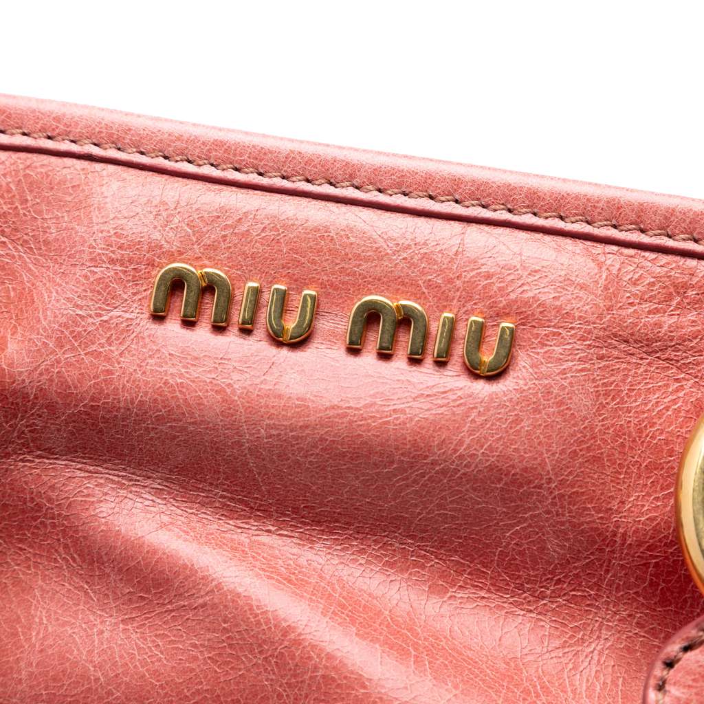 Miu Miu Vitello Lux Satchel Pink Leather Good condition - Box View