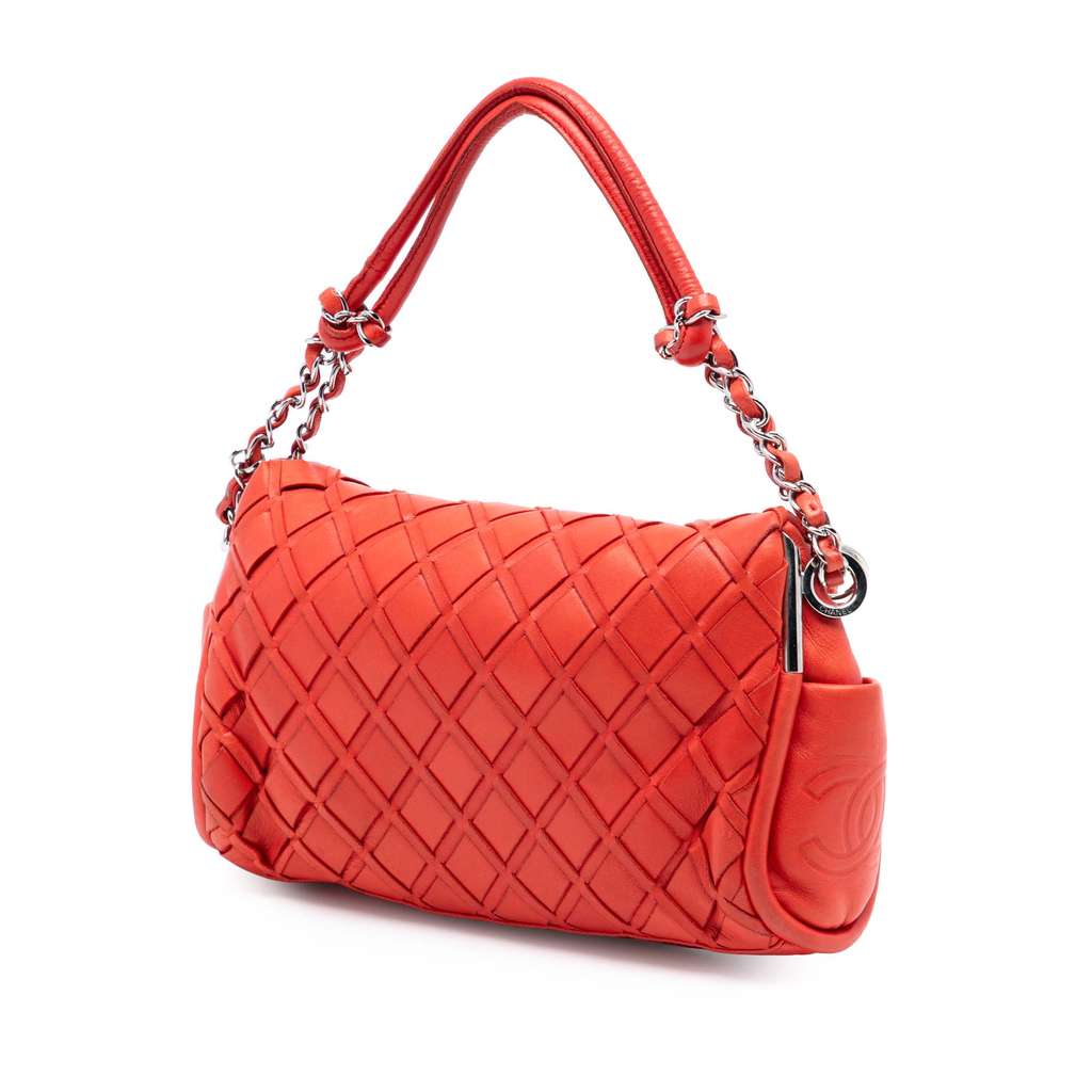 Chanel Medium Lambskin Sombrero Ultimate Soft Hobo Bag Orange Leather Good condition - Back View