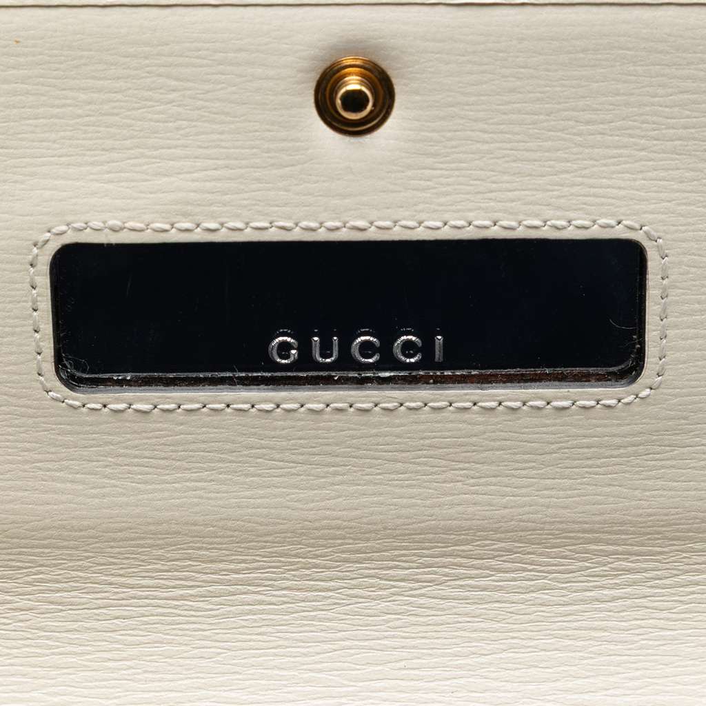 Gucci Bicolor Debossed GG Azalea Calfskin Bamboo Diana Wallet on Chain Green Leather Good condition - Box View