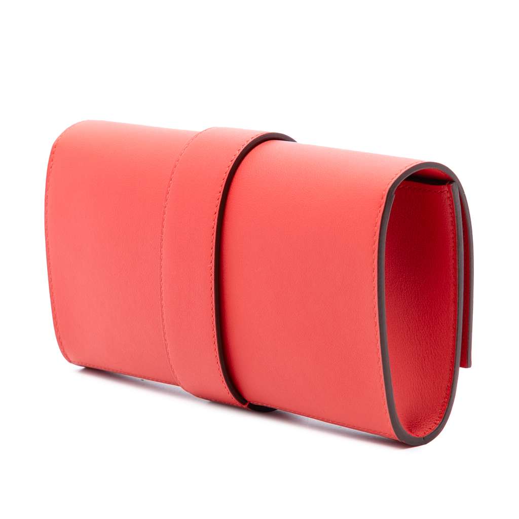 Hermès Tadelakt Medor Clutch 23 Red Leather Good condition - Back View