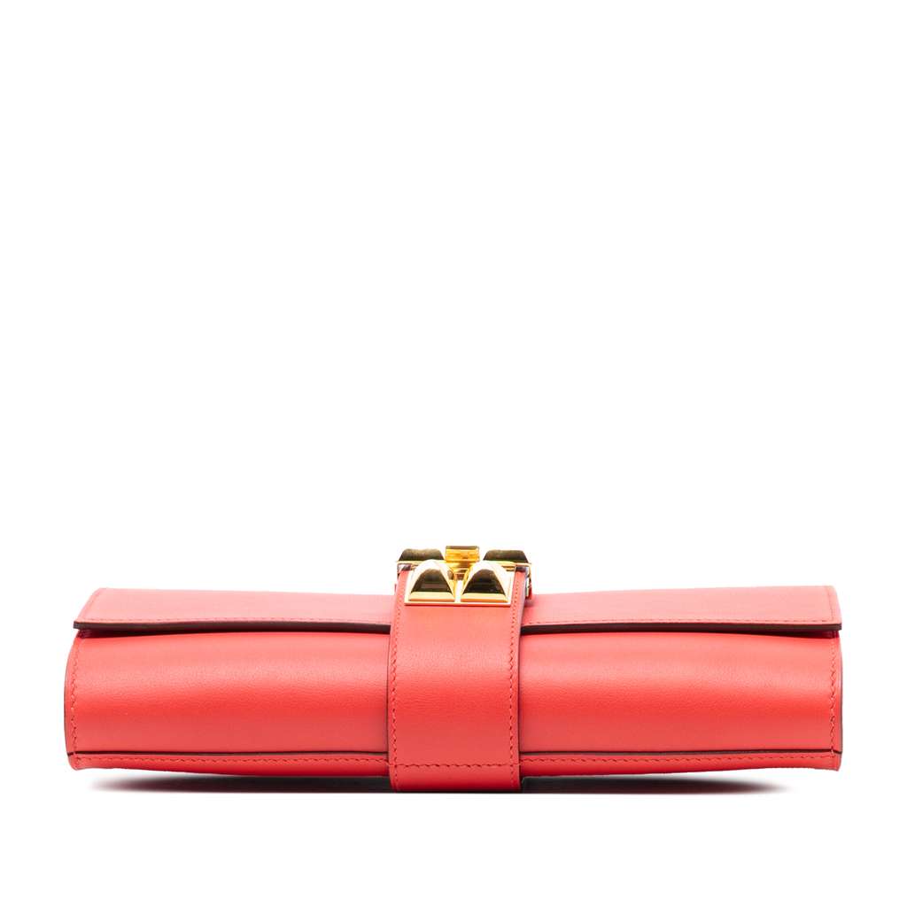 Hermès Tadelakt Medor Clutch 23 Red Leather Good condition - Inside View