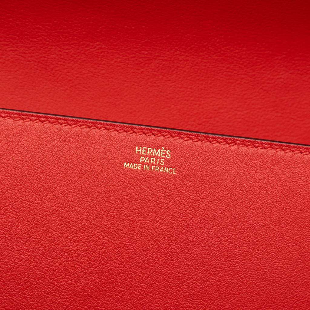 Hermès Tadelakt Medor Clutch 23 Red Leather Good condition - Box View