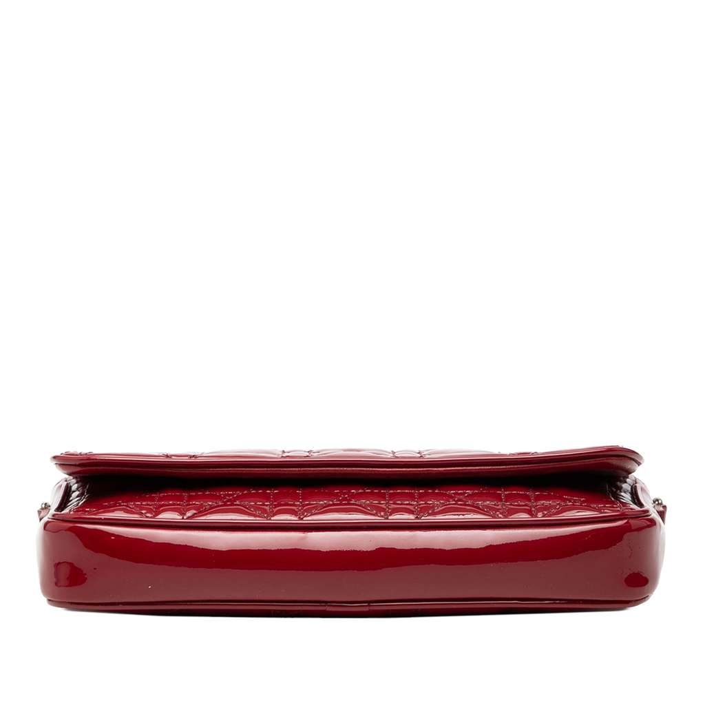 Dior Patent Cannage Lady Dior Wallet On Chain Red Leather Good condition - Inside View