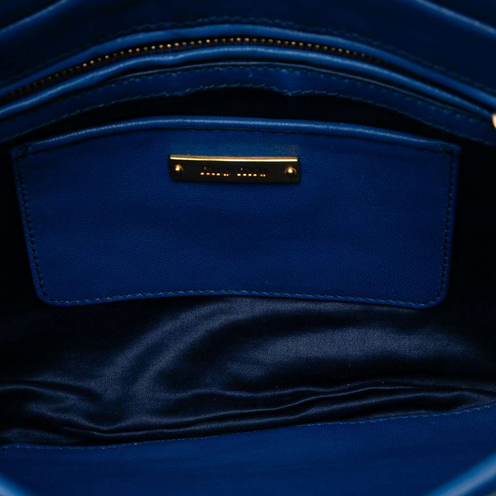 Miu Miu Matelasse Lambskin Clutch Blue Leather Good condition - Model View