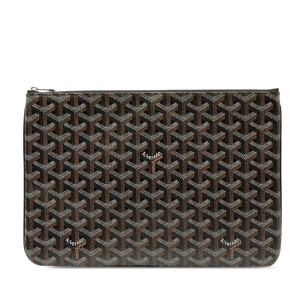 Goyard Goyardine Senat MM Black Canvas Good - Front View