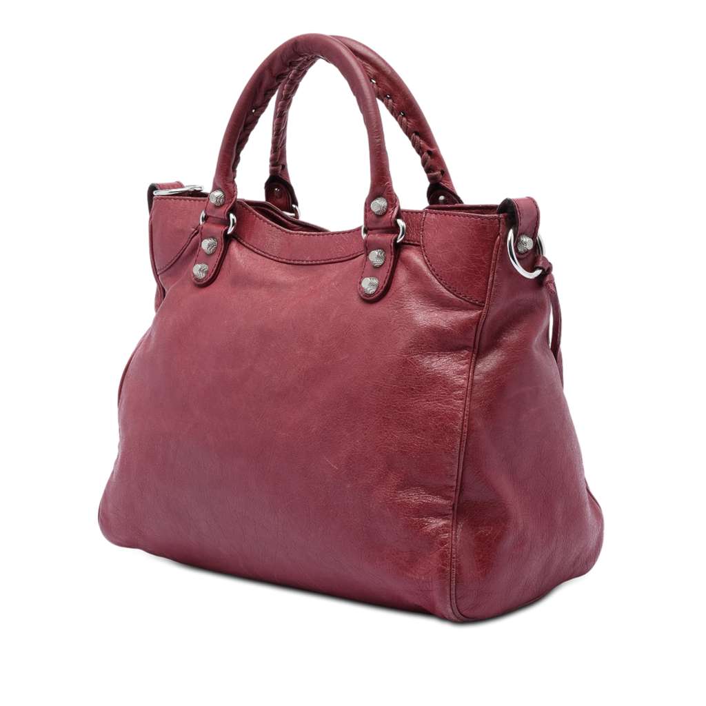 Balenciaga Lambskin Motocross Giant 12 Velo Satchel Red Leather Good condition - Back View