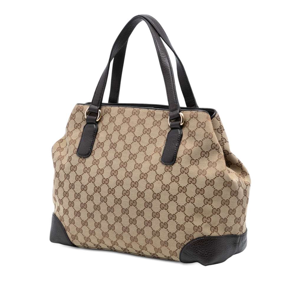 Gucci Medium GG Canvas Web Dressage Tote Brown Canvas Good condition - Back View