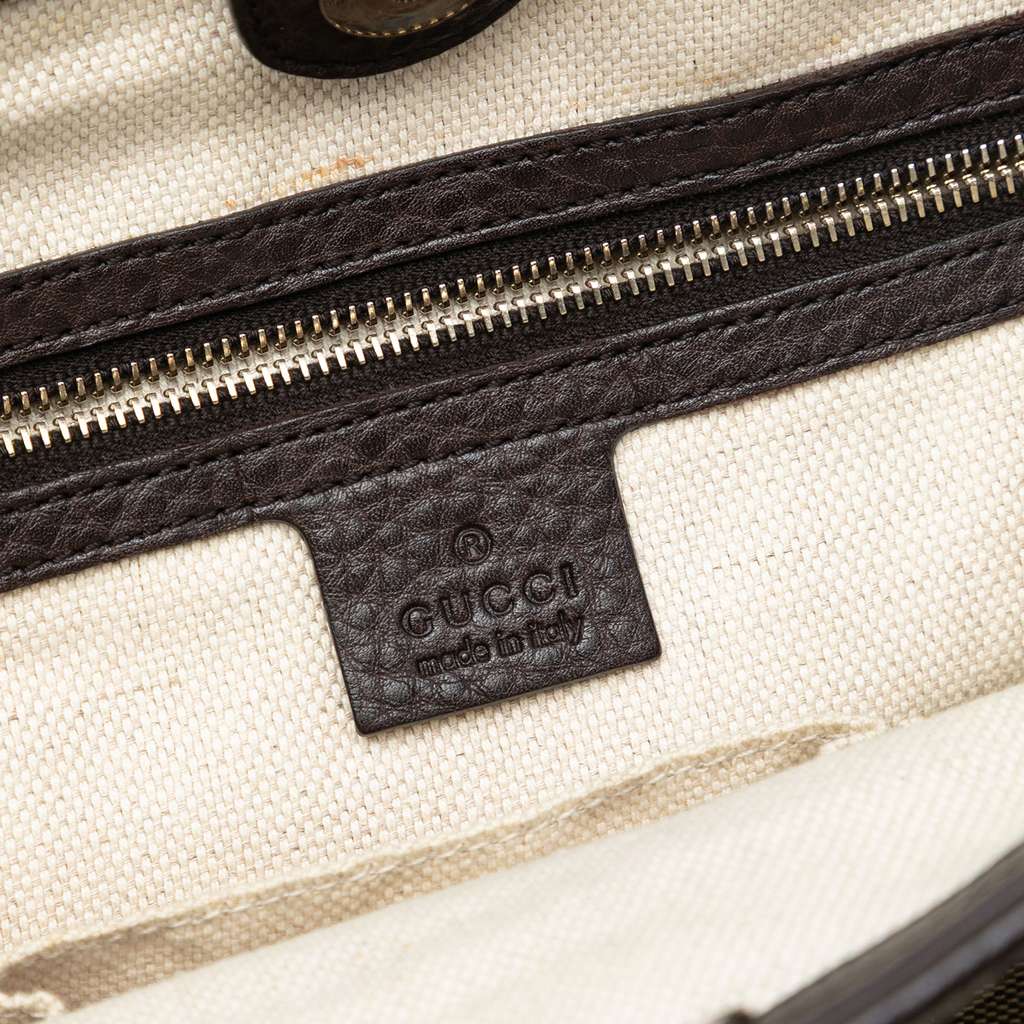 Gucci Medium GG Canvas Web Dressage Tote Brown Canvas Good condition - Box View