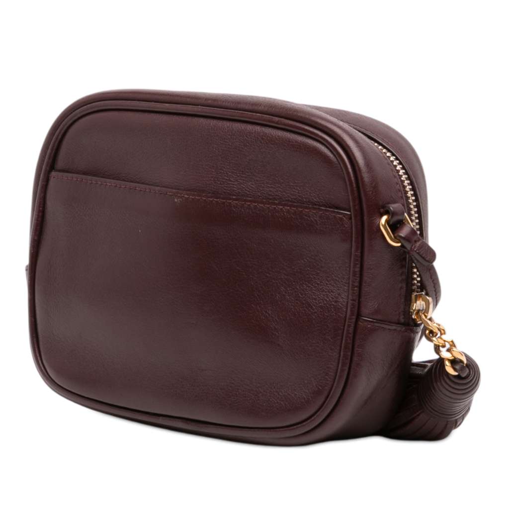 Saint Laurent Calfskin Monogram Blogger Bag Red Leather Good condition - Back View