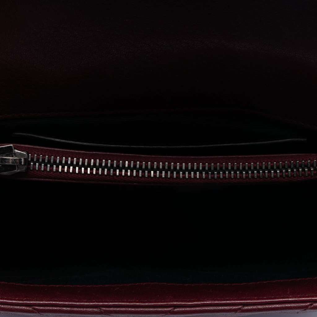 Saint Laurent Medium Chevron Sheepskin Monogram College Satchel Red Leather Good condition - Model View