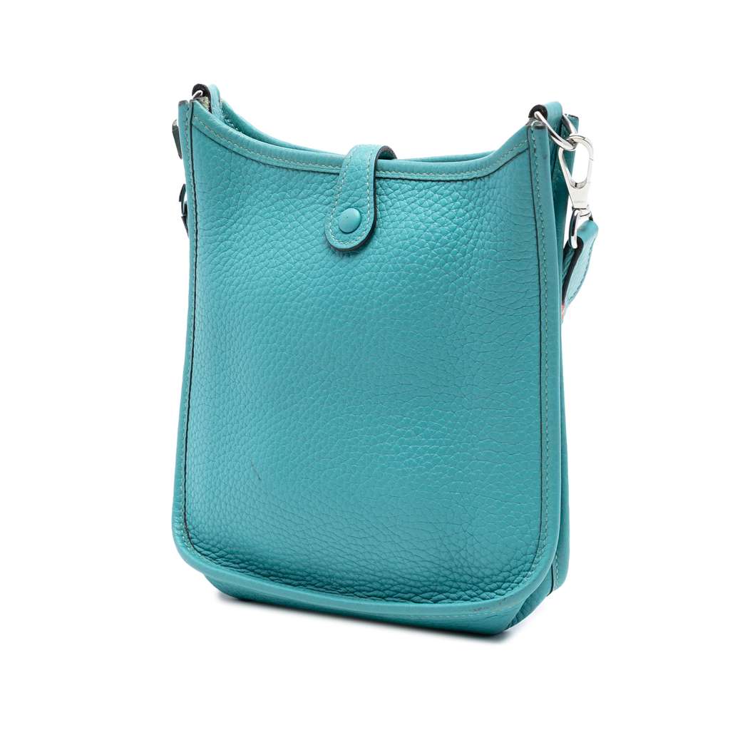 Hermès Clemence Evelyne Amazone TPM Blue Leather Good condition - Back View