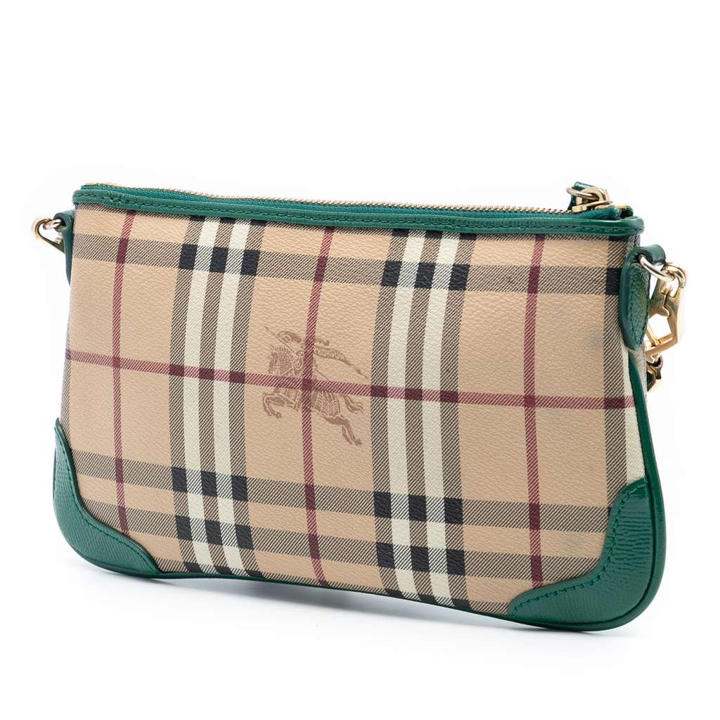 Burberry Haymarket Check Coated Canvas Peyton Crossbody Brown Canvas Good condition - Back View