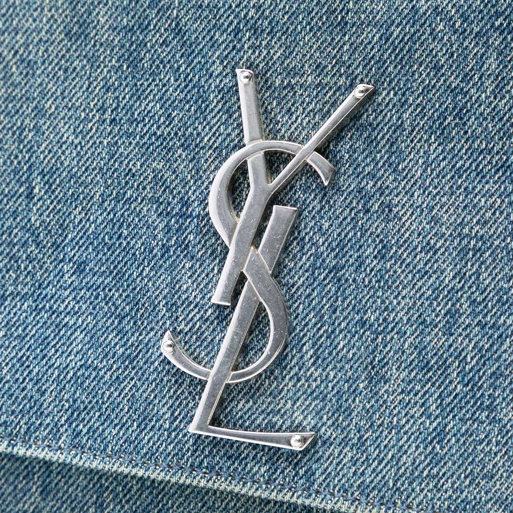 Saint Laurent Medium Denim Monogram Kate Crossbody Blue Denim Good condition - Box View