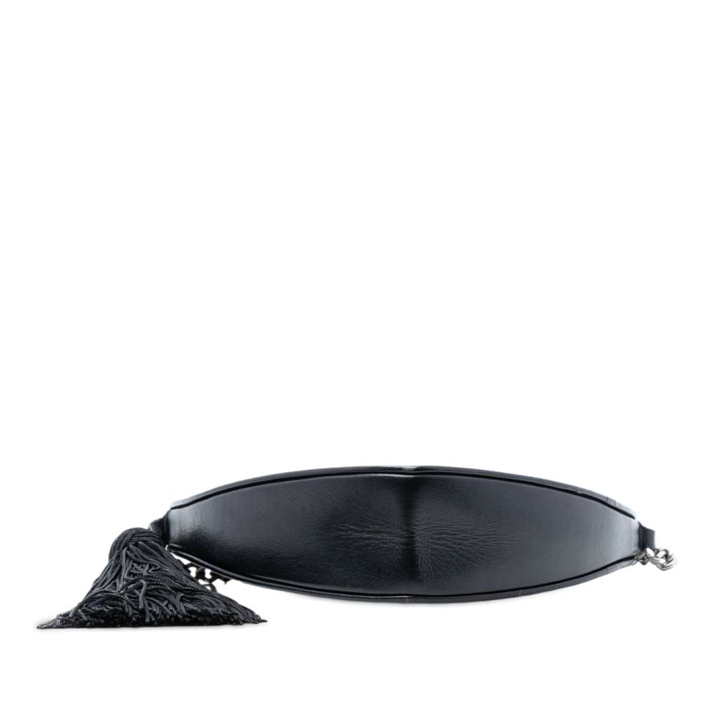 Saint Laurent Studded Calfskin Sac Coeur Heart Tassel Crossbody Black Leather Good condition - Inside View