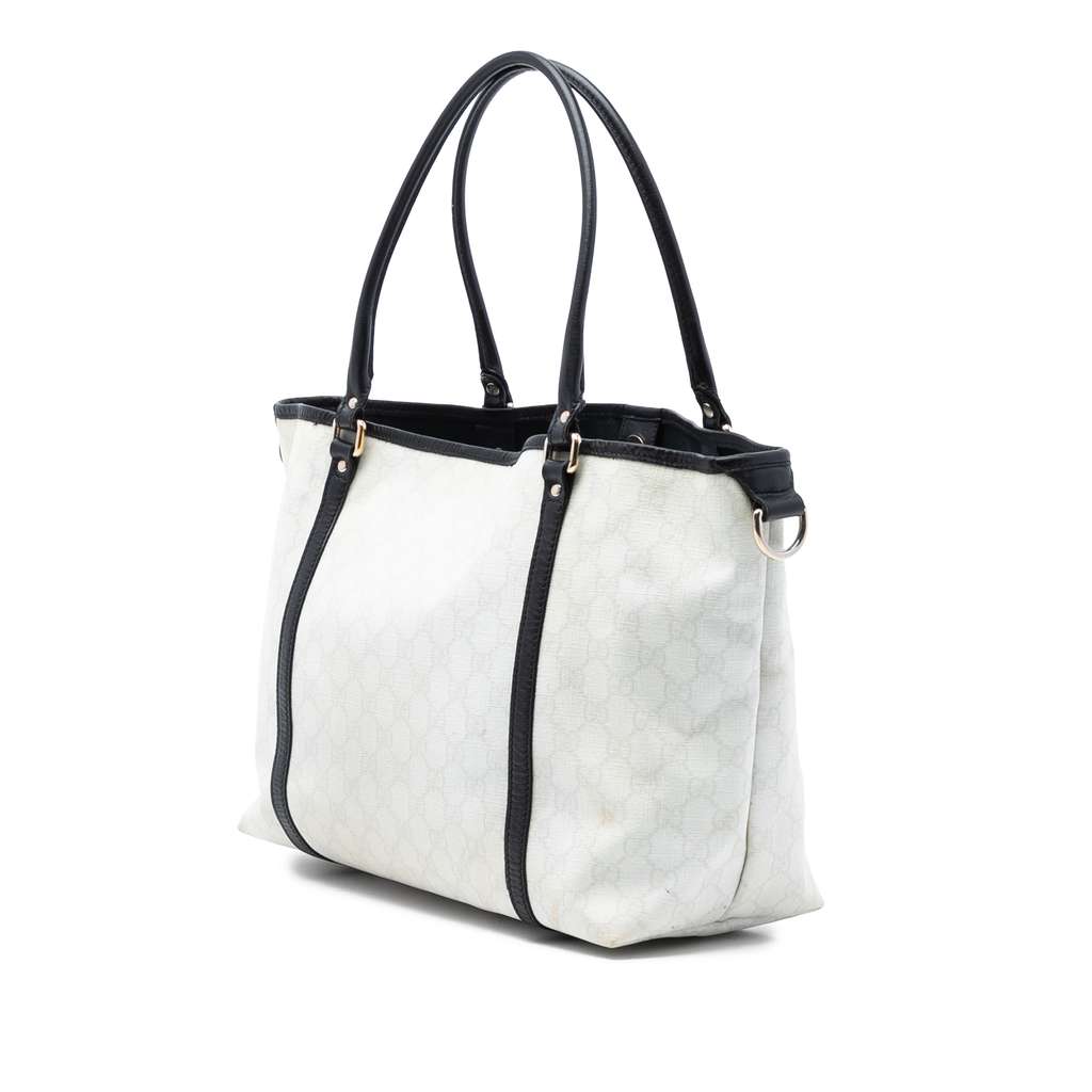 Gucci Medium GG Supreme Joy Tote White Canvas Good condition - Back View