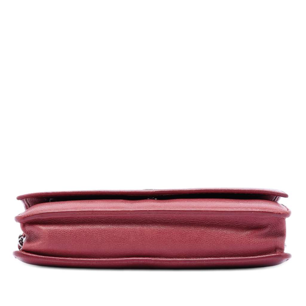 Chanel CC Caviar Sevruga Wallet On Chain Red Leather Good condition - Inside View