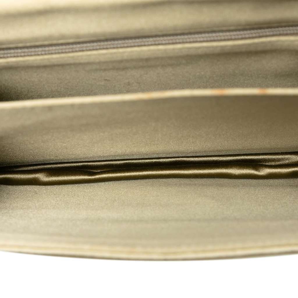 Bottega Veneta Satin Intrecciato Flap Shoulder Bag Gold Satin Good condition - Model View