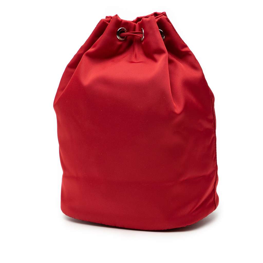 Prada Tessuto Drawstring Pouch Red Good condition - Back View