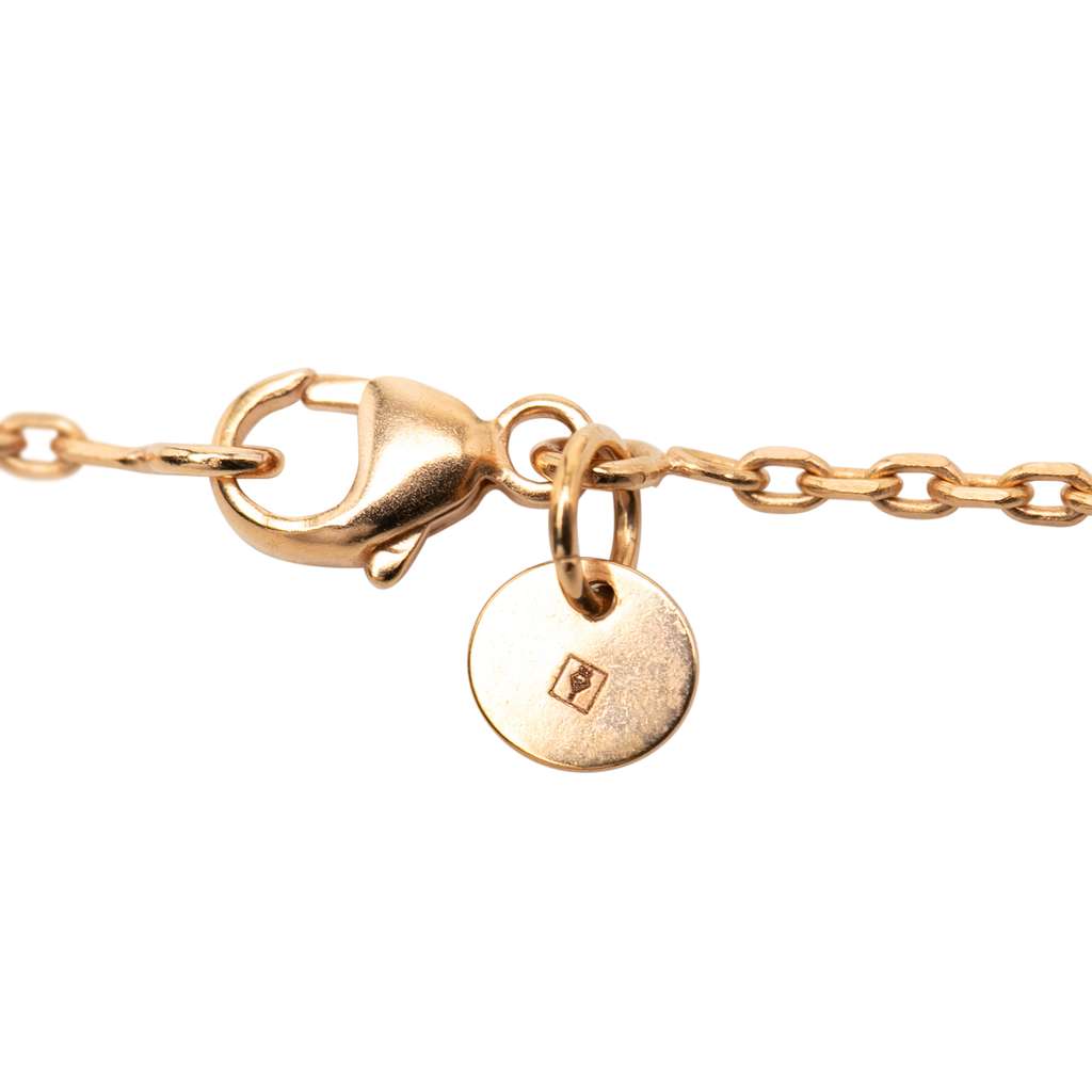 Hermès Small Gold Plated and Swift As de Coeur Pendant Necklace Pink Rose Gold Good condition - Model View