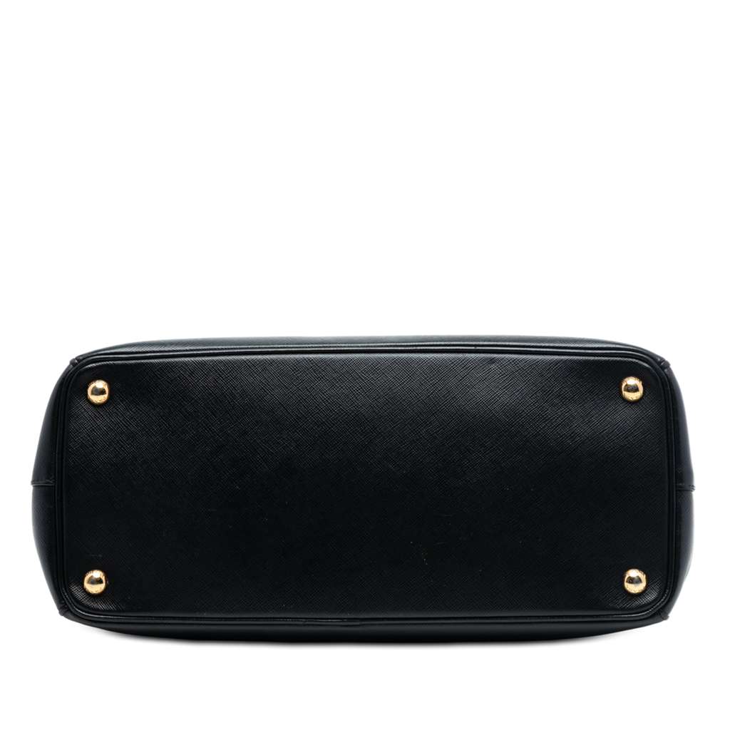 Prada Medium Saffiano Lux Galleria Double Zip Satchel Black Leather Good condition - Inside View