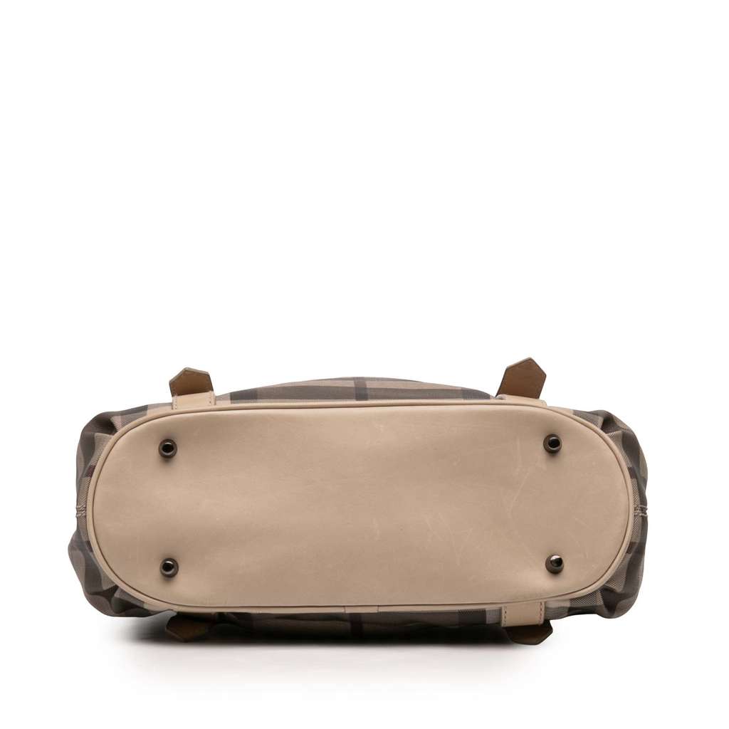 Burberry Small Smoke Check Coated Canvas Northfield Satchel Brown Canvas Good condition - Inside View