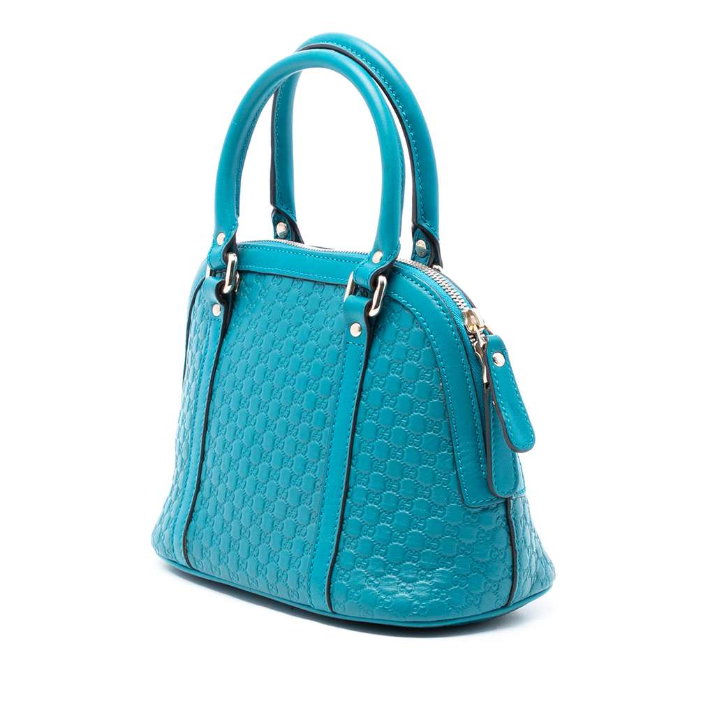 Gucci Mini Microguccissima Dome Satchel Blue Leather Good condition - Back View
