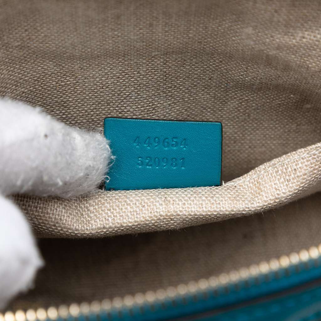 Gucci Mini Microguccissima Dome Satchel Blue Leather Good condition - Box View