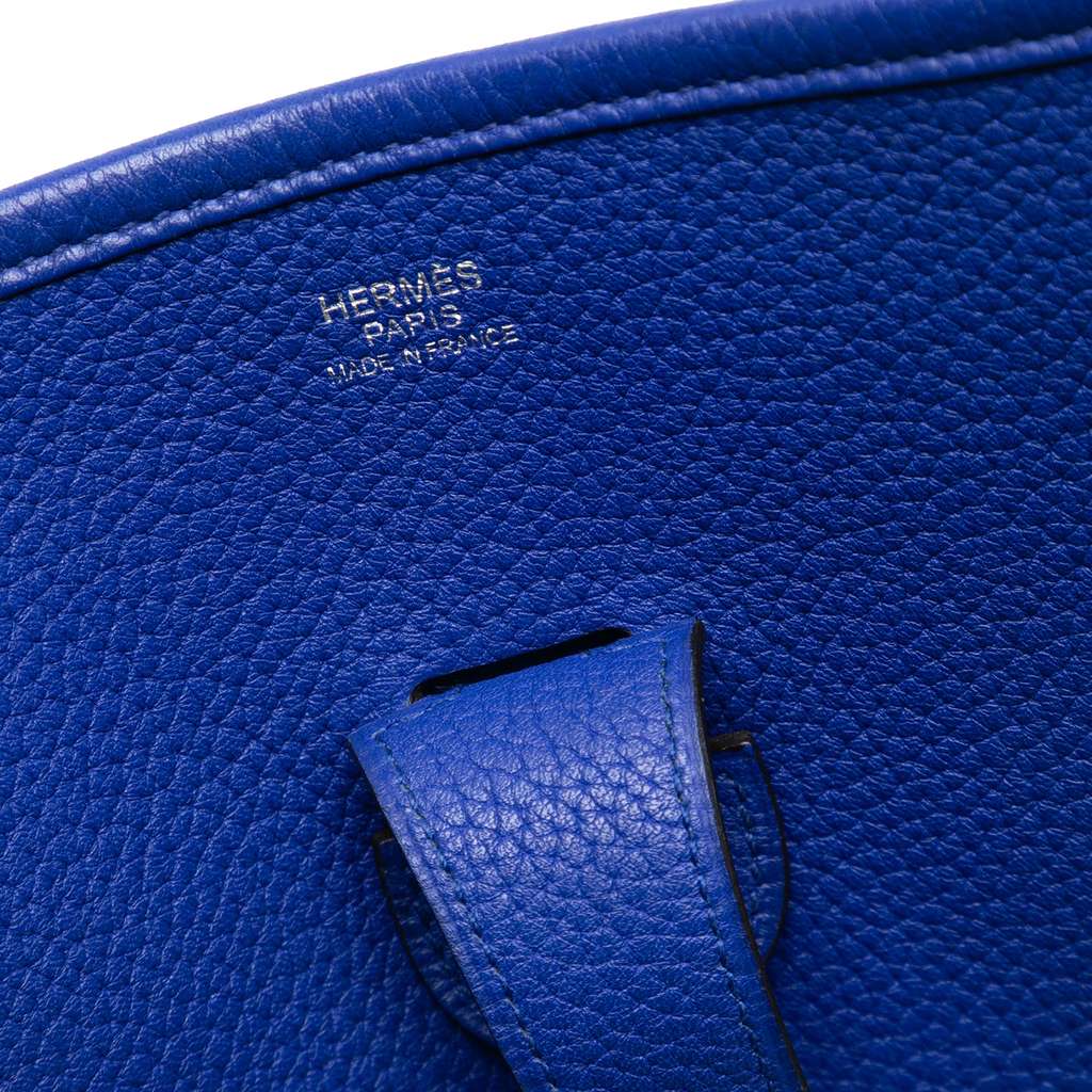 Hermès Clemence Evelyne III GM Blue Leather Good condition - Box View