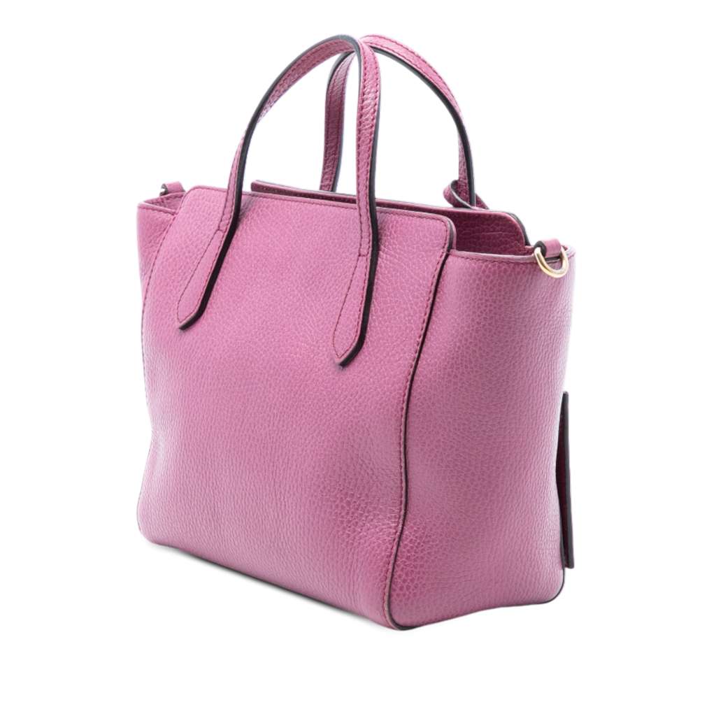 Gucci Mini Leather Swing Satchel Purple Leather Good condition - Back View