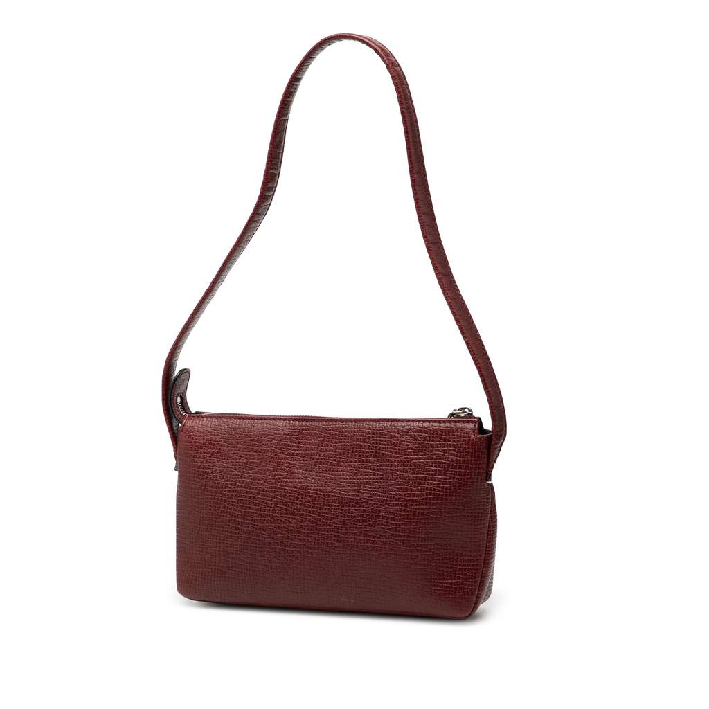 Loewe Textured Leather Shoulder Bag Red Leather Good condition - Back View