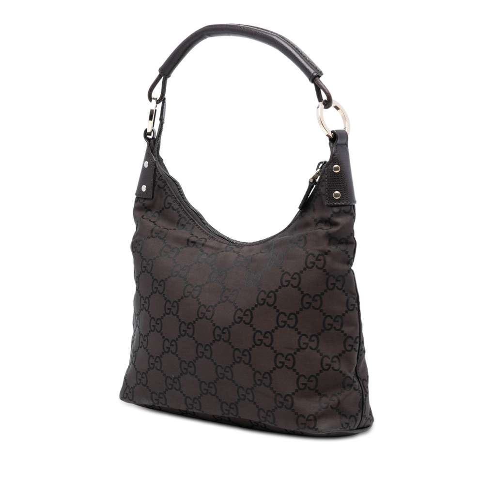 Gucci GG Nylon Shoulder Bag Brown Good condition - Back View