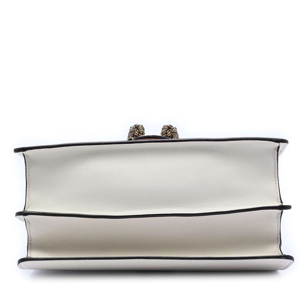 Gucci Medium Leather Bamboo Dionysus Web Satchel White Leather Good condition - Inside View