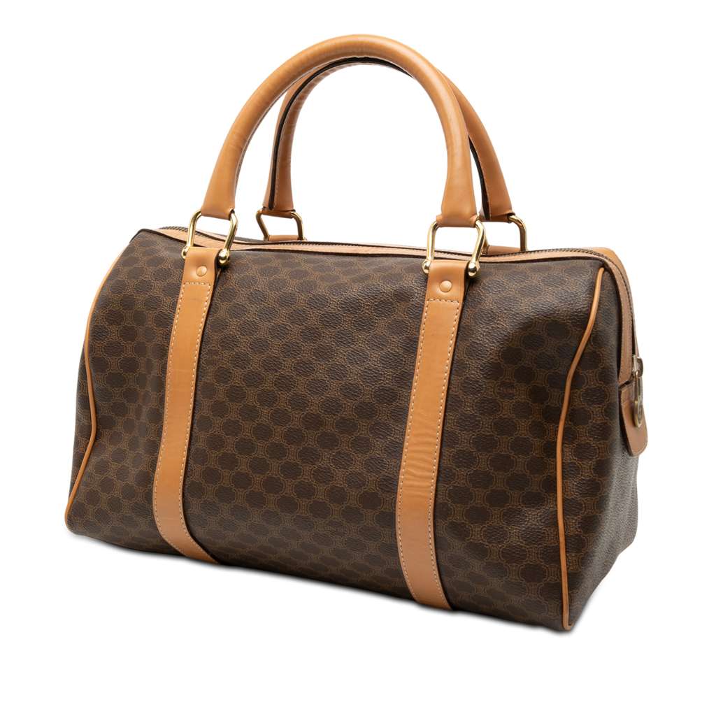 Celine Macadam Coated Canvas Boston Bag Brown Canvas Good condition - Back View