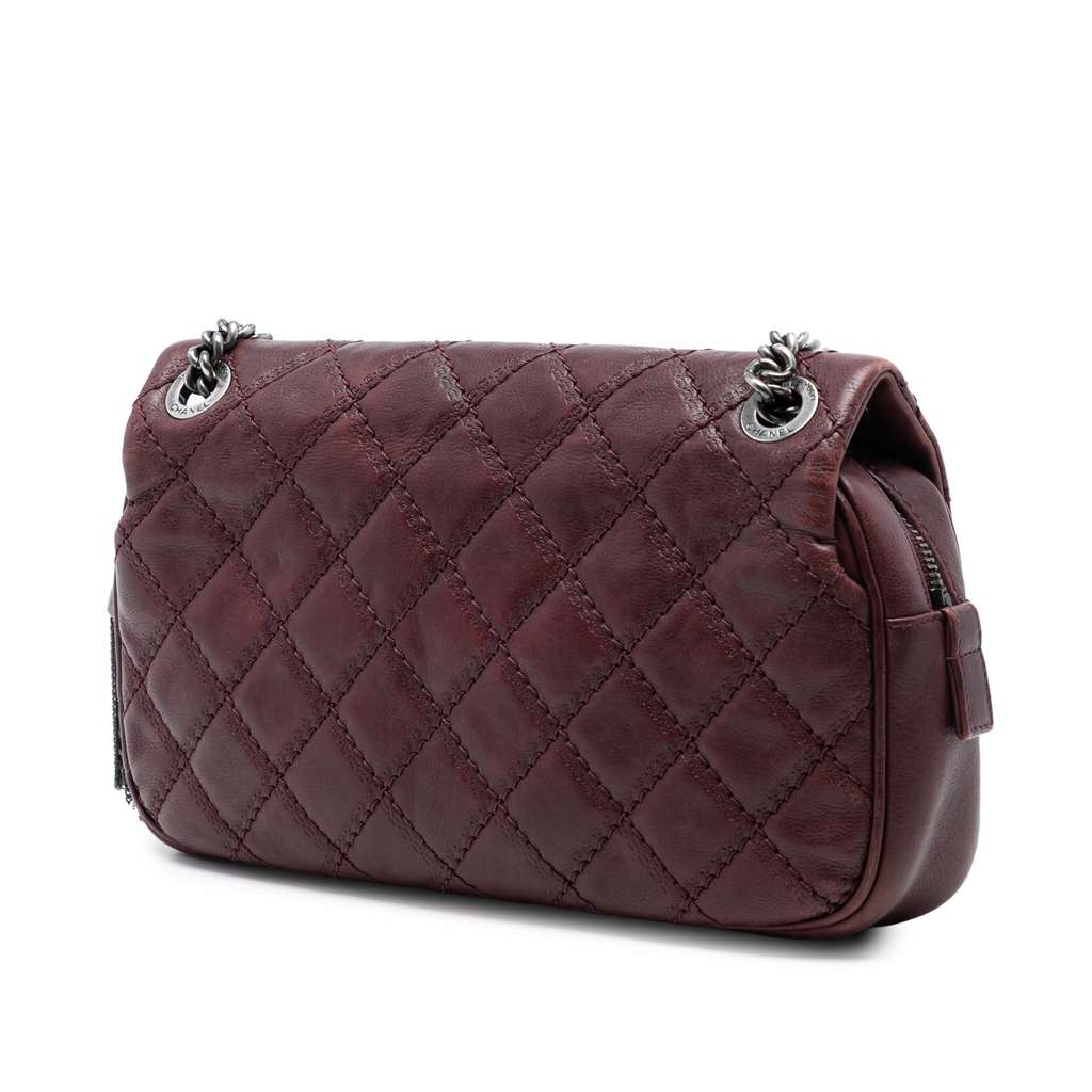 Chanel Paris Edinburgh Medium Calfskin Coco Sporran Flap Red Leather Good condition - Back View
