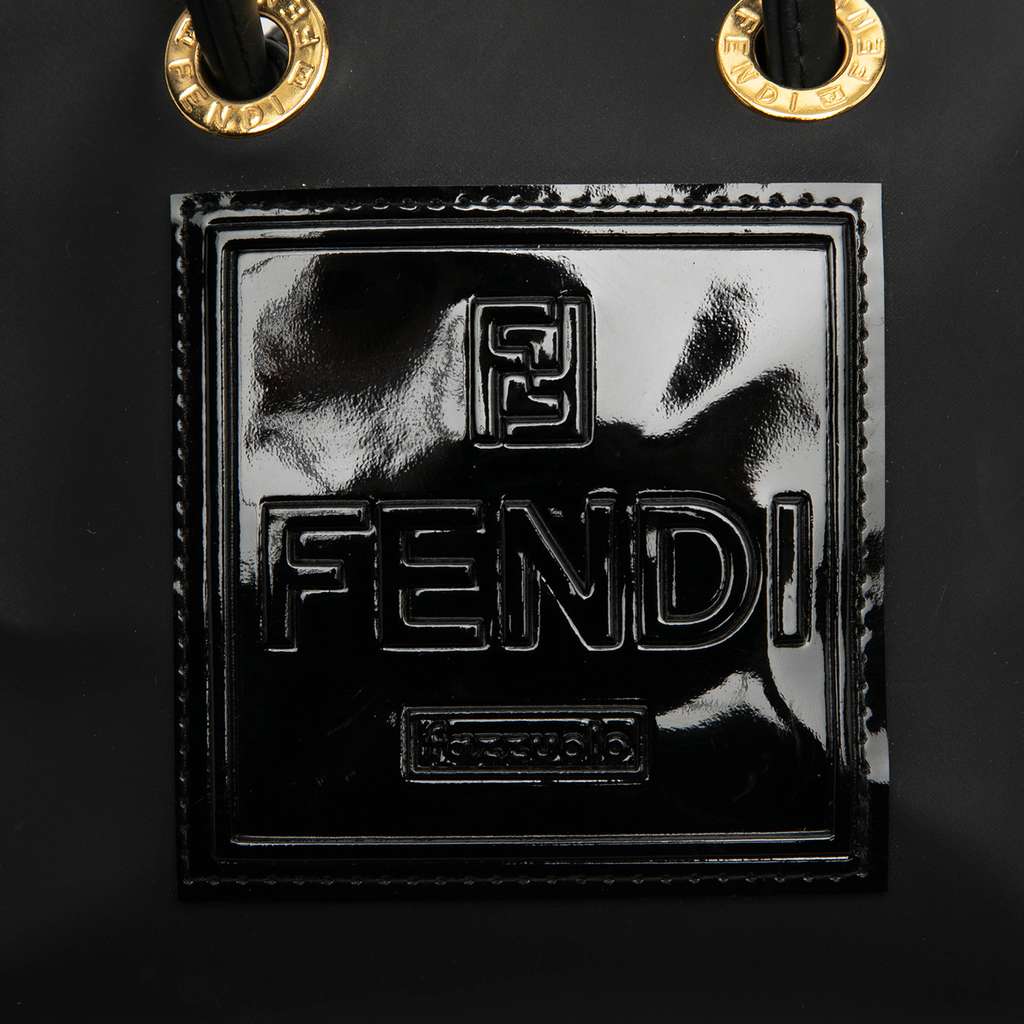 Fendi Mini Rubber FF Logo Shopper Tote Black Good condition - Box View