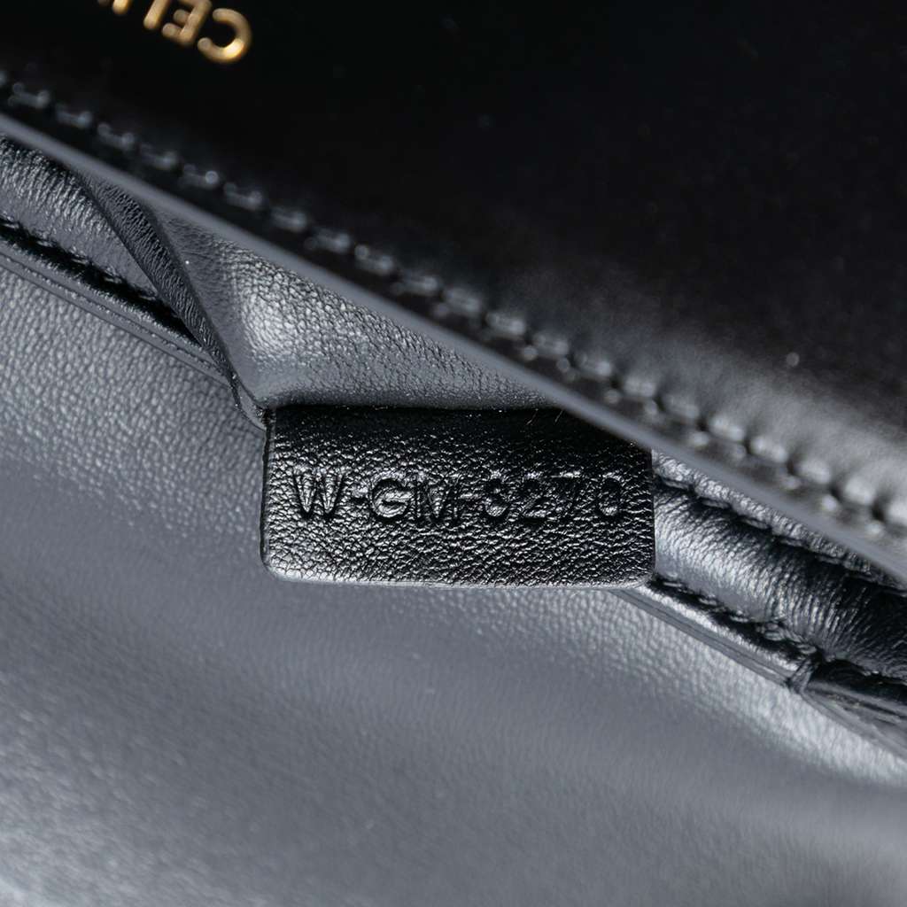 Celine Teen Shiny Calfskin Triomphe Crossbody Black Leather Good condition - Box View