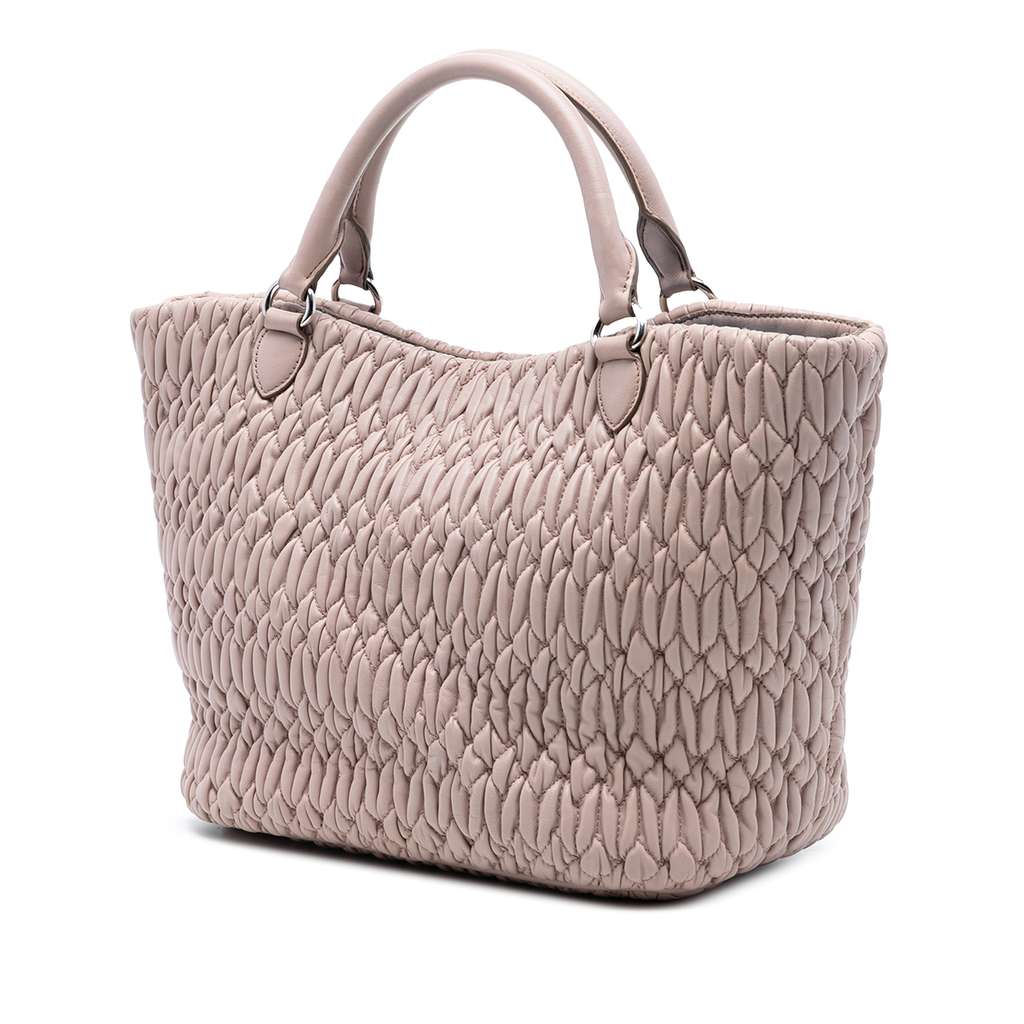 Miu Miu Matelasse Nappa Crystal Satchel Pink Leather Good condition - Back View