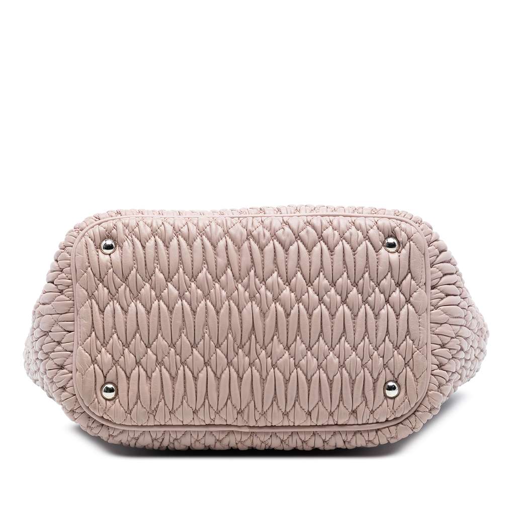 Miu Miu Matelasse Nappa Crystal Satchel Pink Leather Good condition - Inside View