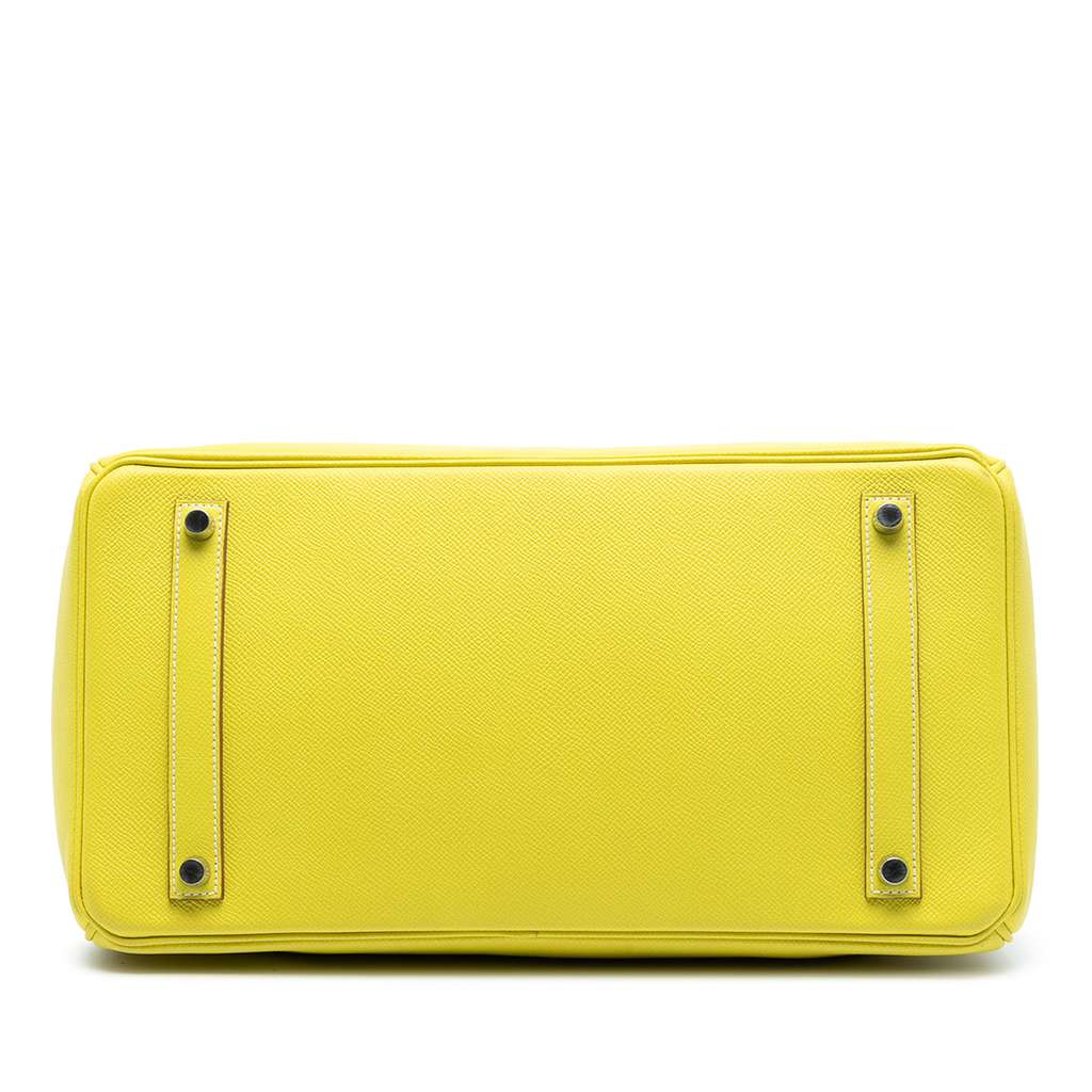 Hermès Epsom Verso Birkin Retourne 35 Yellow Leather Good condition - Inside View